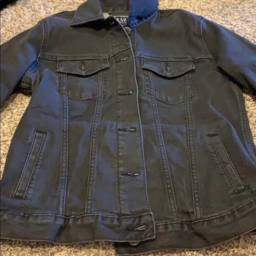 Gently used black denim jacket